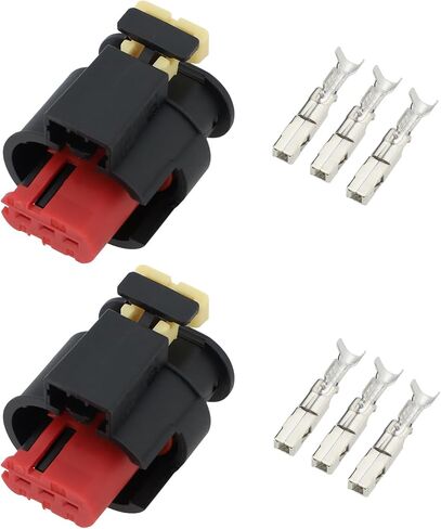 1PC Automotive 3-Pin Ignition Coil Connector Compatible with Opel Compatible with Fiat Compatible with Lancia Compatible with Alfa Romeo OE 284425-1 284426-1 with 3 Crimp Connectors in Saudi Arabia