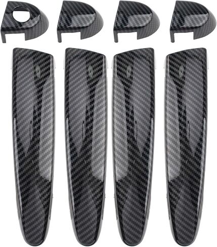 غطاء مقبض الباب الخارجي من ألياف الكربون ABS متوافق مع BM E87 90 91 92 93 متوافق مع F30 X1 X2 X3 X4 X5 X6 حزمة من 4 قطع أمامية وخلفية يسار ويمين in Kuwait