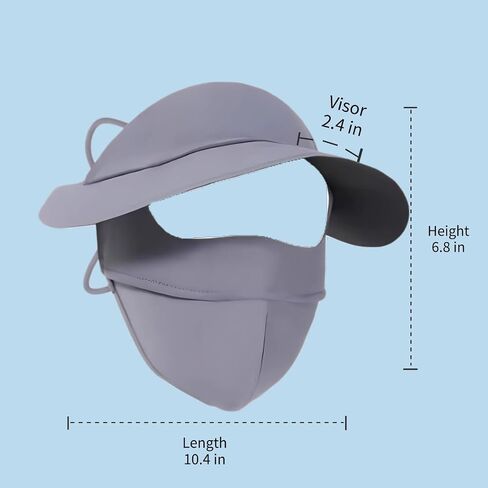 Full-Face Integrated Sun Protection Face Cover Hat for Women UV Protective Summer Cycling Outdoor Wear in Saudi Arabia