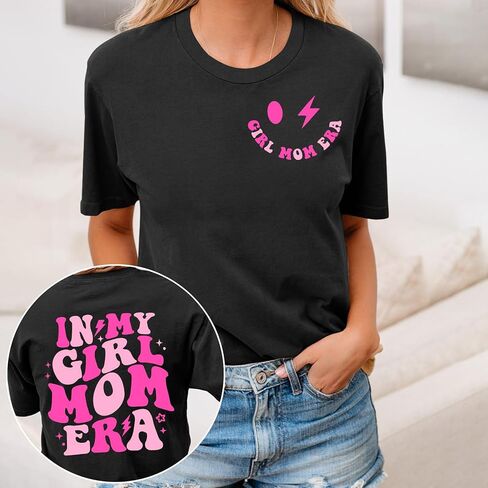 hohololo in My Mom Era Shirt Women Mama T-Shirt Letter Printed Mother's Day Tshirt Gift Mom Life Tee Casual Tops in Kuwait