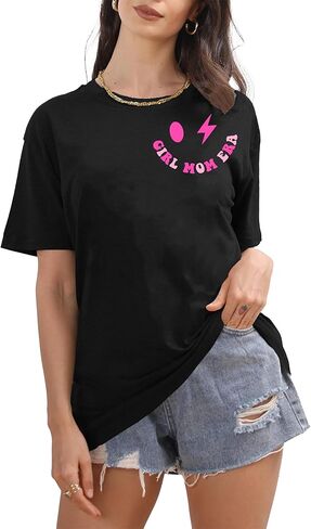 hohololo in My Mom Era Shirt Women Mama T-Shirt Letter Printed Mother's Day Tshirt Gift Mom Life Tee Casual Tops in Kuwait