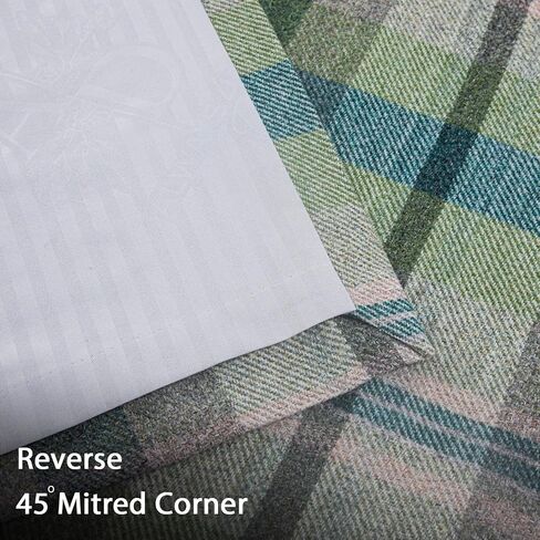 always4u Woolen Look Check Curtains 100% Blackout Highland Tartan Curtain for Living Room Bedroom Grommet Lined Window Drapes 2 Panels Green 45 * 63 Inches in Saudi Arabia