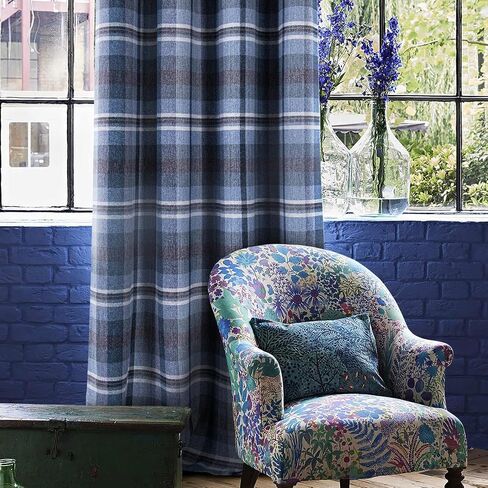 always4u Woolen Look Check Curtains 100% Blackout Highland Tartan Curtain for Living Room Bedroom Grommet Lined Window Drapes 2 Panels Green 45 * 63 Inches in Saudi Arabia