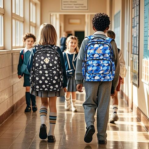 MOONBABY Kids Backpacks for Girls School Bookbag with Pencil Case for Elementary Primary Middle School, Daisy Backpack in Saudi Arabia
