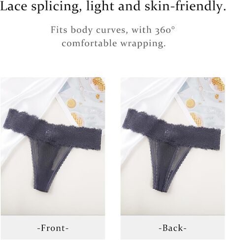 Women Lace Underwear Thongs,3-Pack Soft Breathable Ladies Thong Panties, Comfortable Sexy Undies for Women in Saudi Arabia