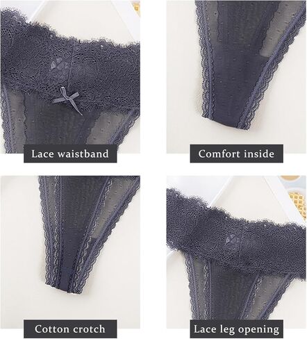 Women Lace Underwear Thongs,3-Pack Soft Breathable Ladies Thong Panties, Comfortable Sexy Undies for Women in Saudi Arabia