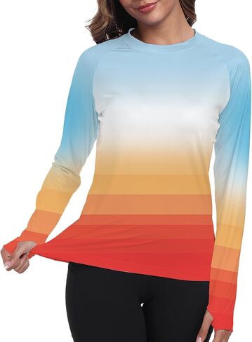 Womens Rash Guard Long Sleeve UPF 50+ Swim Shirts Moisture Wicking UV Protection SPF Sun Shirts Fishing QYY24025 in Kuwait