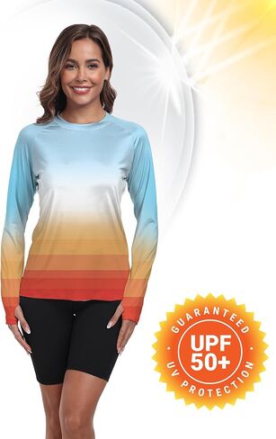 Womens Rash Guard Long Sleeve UPF 50+ Swim Shirts Moisture Wicking UV Protection SPF Sun Shirts Fishing QYY24025 in Kuwait