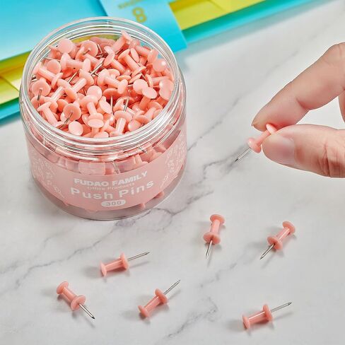 FUDAO FAMILY 300pcs Push Pins for Bulletin Board, Thumb Tacks for Wall Corkboard, Map Pins - Home Office School Craft Projects Plastic Head Steel Push Pin (Black) in Kuwait