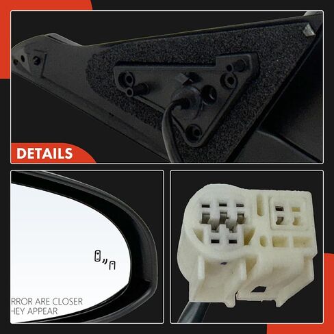A-Premium Passenger Side Power Door Mirror - Compatible with Toyota Camry 2015 - Heated Manual Folding Black Outside Rear View Mirror with Blind Spot Detection - Replace# 8790106050 in Saudi Arabia