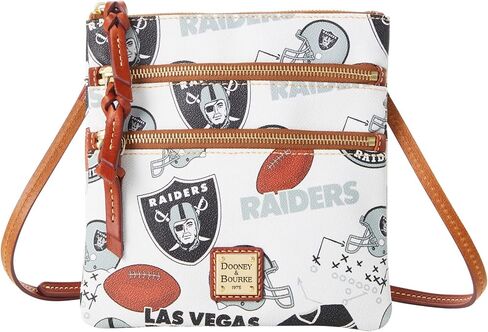 حقيبة يد Dooney & Bourke، NFL Raiders North South Triple Zip Crossbody in Kuwait
