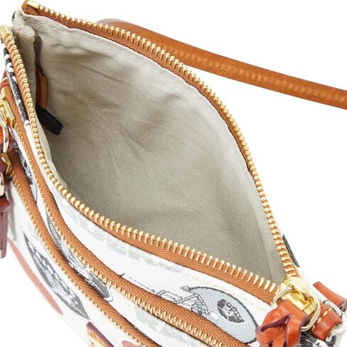 حقيبة يد Dooney & Bourke، NFL Raiders North South Triple Zip Crossbody in Kuwait