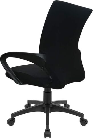 Office Chair Cover Computer Ergonomic Chair Mid Back Swivel with Armrest Chair Cover (Chair not Included) (Black, Small) in Saudi Arabia