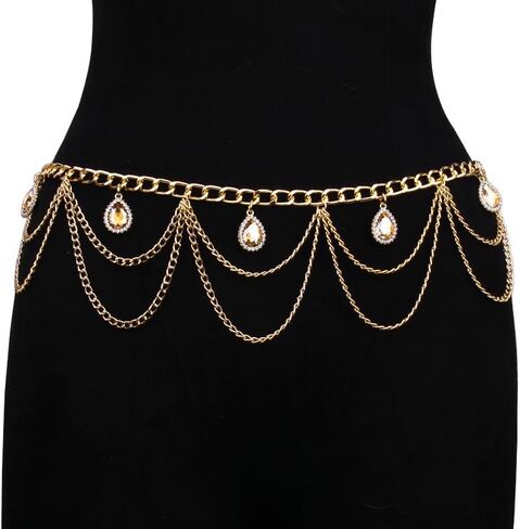 Gold Chain Belt for Dress Women Pirate Waist Chain Coin Pearl Sunflower Waist Chain Beach Belly Body Chains Gold Pirate Accessories Fashion Waist Jewelry in Saudi Arabia