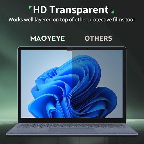 Nano 15 Inch Privacy Screen for Microsoft Surface Laptop 6/5/4/3/2/1, Removable Film Anti-Spy Filter Black Security Protector, Anti Glare Blue Light Shield Matte Screen Guard in Kuwait