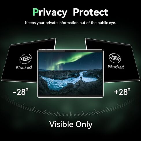 شاشة خصوصية نانو 15 بوصة لجهاز Microsoft Surface Laptop 6/5/4/3/2/1، طبقة قابلة للإزالة مضادة للتجسس، واقي أمان أسود، واقي شاشة غير لامع مضاد للوهج باللون الأزرق in Kuwait