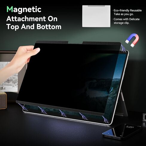 شاشة خصوصية نانو 15 بوصة لجهاز Microsoft Surface Laptop 6/5/4/3/2/1، طبقة قابلة للإزالة مضادة للتجسس، واقي أمان أسود، واقي شاشة غير لامع مضاد للوهج باللون الأزرق in Kuwait
