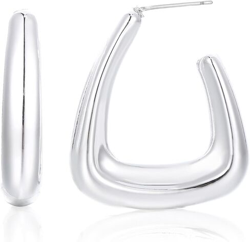 Acrylic Huggie Statement Earrings, Colorful Dome Huggie Hoop Earrings for Women in Kuwait