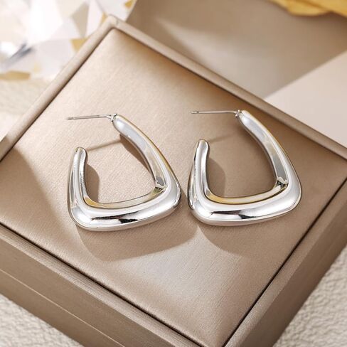 Acrylic Huggie Statement Earrings, Colorful Dome Huggie Hoop Earrings for Women in Kuwait