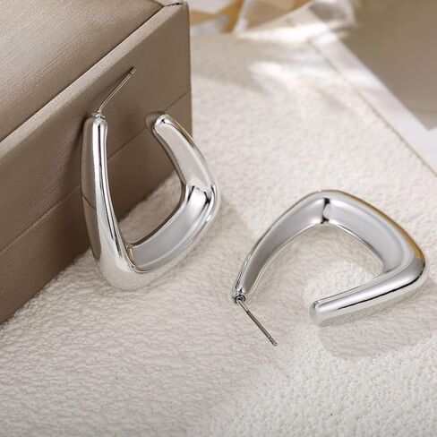 Acrylic Huggie Statement Earrings, Colorful Dome Huggie Hoop Earrings for Women in Kuwait