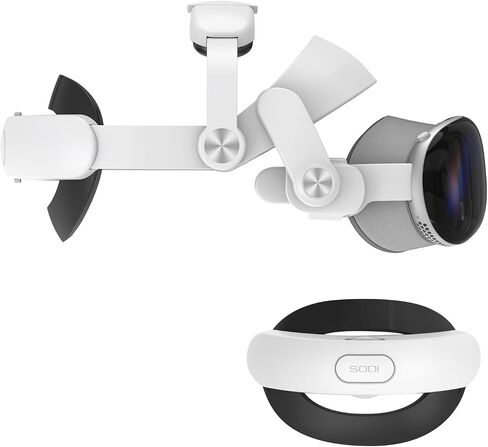 SODI Head Strap Compatible with Apple Vision Pro, Weight Balance & Pressure-Reducing Comfort Vision Pro Accessories for Most Head Shapes, One-Button Retractable, Multi-Point Adjustment in Saudi Arabia