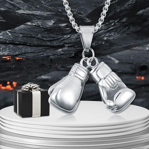 قفاز الملاكمة للرجال قلادة من الفولاذ المقاوم للصدأ قفاز الملاكمة قلادة الملاكمة الهيب هوب مجوهرات بسيطة هدايا عيد ميلاد التخرج للأب والأصدقاء in Kuwait
