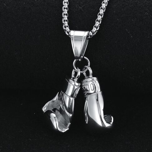 قفاز الملاكمة للرجال قلادة من الفولاذ المقاوم للصدأ قفاز الملاكمة قلادة الملاكمة الهيب هوب مجوهرات بسيطة هدايا عيد ميلاد التخرج للأب والأصدقاء in Kuwait