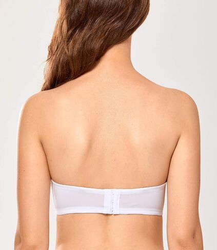 DOBREVA Women's Strapless Plus Size Underwire Lace Unlined Balconette Bra in Kuwait