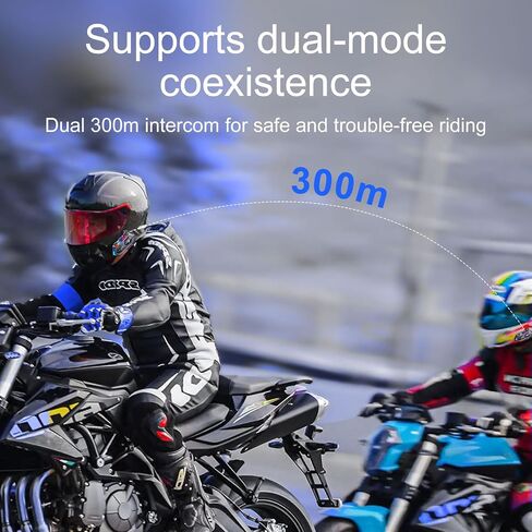 Y20 Motorcycle Helmet Bluetooth Headset, Flash Color RGB Lighting Effect, Bluetooth 5.3 Headphone, Smart Noise Reduction, HiFi Level Sound Quality, IPX6, Compatible with All Helmets in Saudi Arabia