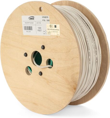 18 AWG 2 Conductor (UL) Certified 100% Copper Type CMP Plenum Rated Non-Shielded Sound & Security Cable - 1000 Feet in Kuwait