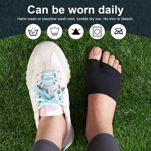 Metatarsal Pads for Men and Women - Gel Cushions for Ball of Foot Pain Relief, Sesamoiditis, Metatarsalgia, Morton's Neuroma - 2 Pairs Fabric Sleeves with Gel Inserts (Black, M) in Saudi Arabia
