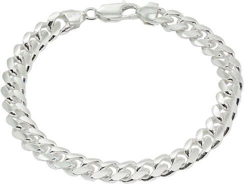 الأطواق والحلقات 925 الفضة الاسترليني 8mm ميامي الكوبي كبح ربط سلسلة رجل إمرأة سوار، 8.5 ''و 9'' in Kuwait