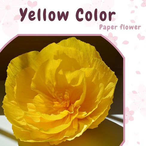 Yellow Paper Flowers Decorations for Wall, Tissue Paper Flowers 3D Flowers Wall Décor for Bridal Shower Photo Backdrop Wedding Birthday Room Decor Bulletin Boards, 4 Pieces each of 12", 10", and 8" in Saudi Arabia