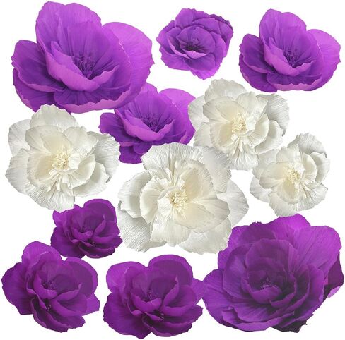 Yellow Paper Flowers Decorations for Wall, Tissue Paper Flowers 3D Flowers Wall Décor for Bridal Shower Photo Backdrop Wedding Birthday Room Decor Bulletin Boards, 4 Pieces each of 12", 10", and 8" in Saudi Arabia