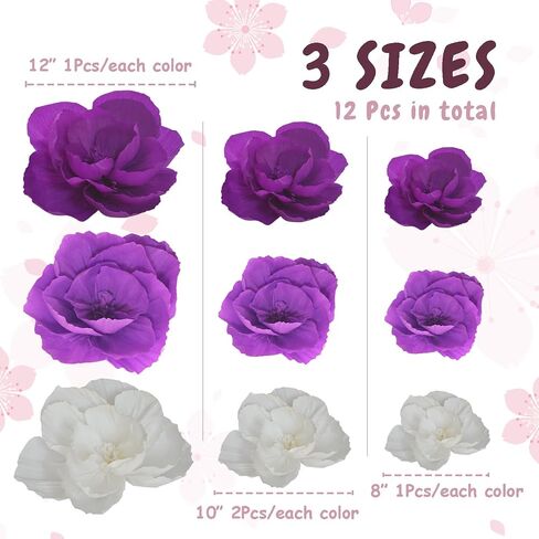 Yellow Paper Flowers Decorations for Wall, Tissue Paper Flowers 3D Flowers Wall Décor for Bridal Shower Photo Backdrop Wedding Birthday Room Decor Bulletin Boards, 4 Pieces each of 12", 10", and 8" in Saudi Arabia