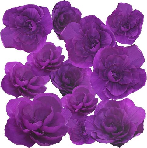 Yellow Paper Flowers Decorations for Wall, Tissue Paper Flowers 3D Flowers Wall Décor for Bridal Shower Photo Backdrop Wedding Birthday Room Decor Bulletin Boards, 4 Pieces each of 12", 10", and 8" in Saudi Arabia