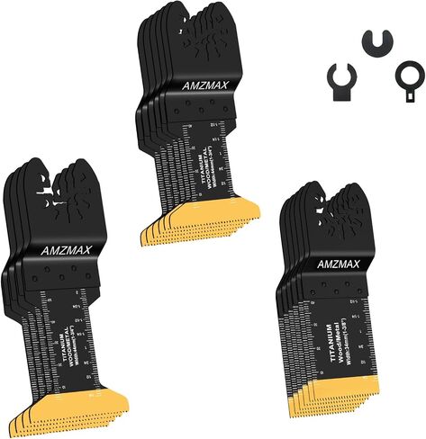 18PCS Titanium Oscillating Tool Blades,Universal Multitool Blades for Metal Wood Cutting,Quick Release Multitool Blades Kits Fit Dewalt Ryobi Rockwell Fein Milwaukee in Saudi Arabia