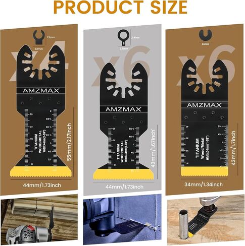 18PCS Titanium Oscillating Tool Blades,Universal Multitool Blades for Metal Wood Cutting,Quick Release Multitool Blades Kits Fit Dewalt Ryobi Rockwell Fein Milwaukee in Saudi Arabia