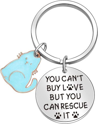 Animal Rescue Keyring Cat Jewelry Dog Lover Gift Veterinarian Jewelry Cute Paw Print Jewelry in Saudi Arabia