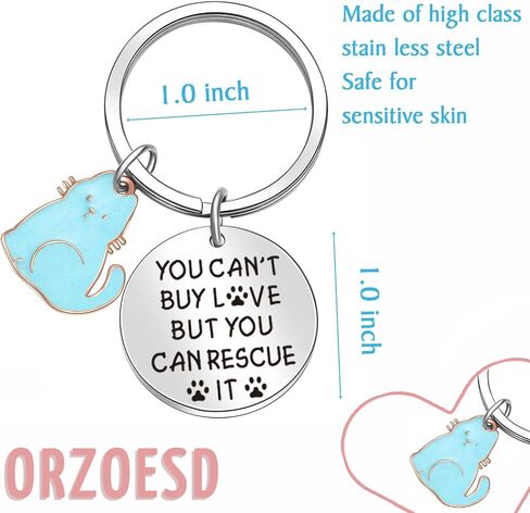 Animal Rescue Keyring Cat Jewelry Dog Lover Gift Veterinarian Jewelry Cute Paw Print Jewelry in Saudi Arabia