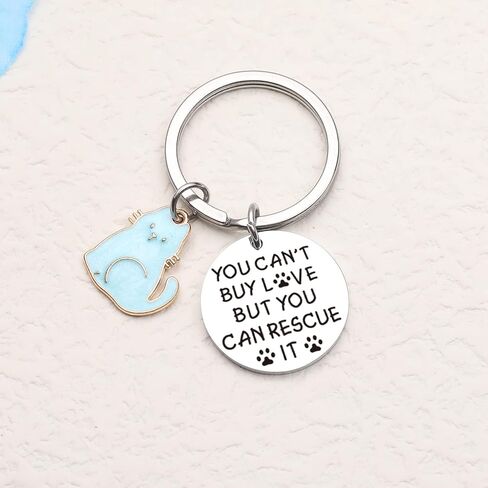 Animal Rescue Keyring Cat Jewelry Dog Lover Gift Veterinarian Jewelry Cute Paw Print Jewelry in Saudi Arabia