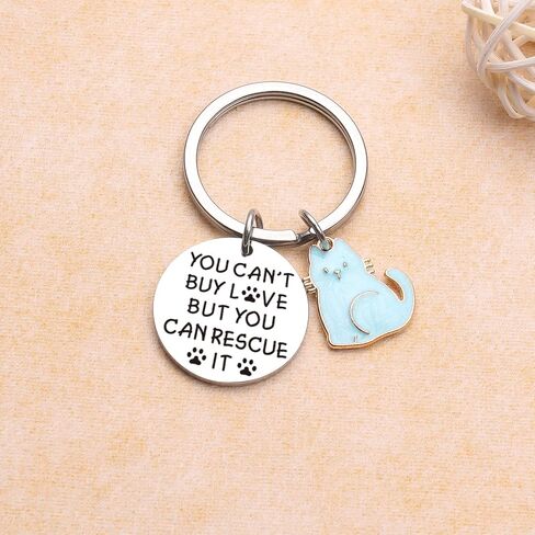 Animal Rescue Keyring Cat Jewelry Dog Lover Gift Veterinarian Jewelry Cute Paw Print Jewelry in Saudi Arabia