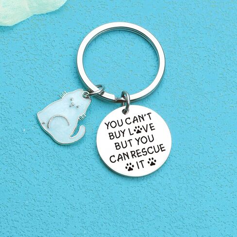 Animal Rescue Keyring Cat Jewelry Dog Lover Gift Veterinarian Jewelry Cute Paw Print Jewelry in Saudi Arabia