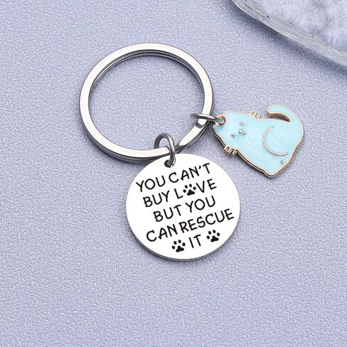 Animal Rescue Keyring Cat Jewelry Dog Lover Gift Veterinarian Jewelry Cute Paw Print Jewelry in Saudi Arabia