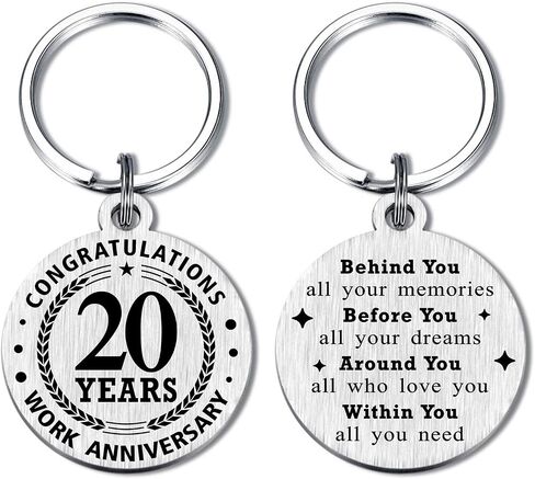 Emideary Happy Work Anniversary Keychain - 1 2 3 4 5 10 20 Years Work Anniversary Appreciation Gifts for Coworkers Colleges in Saudi Arabia