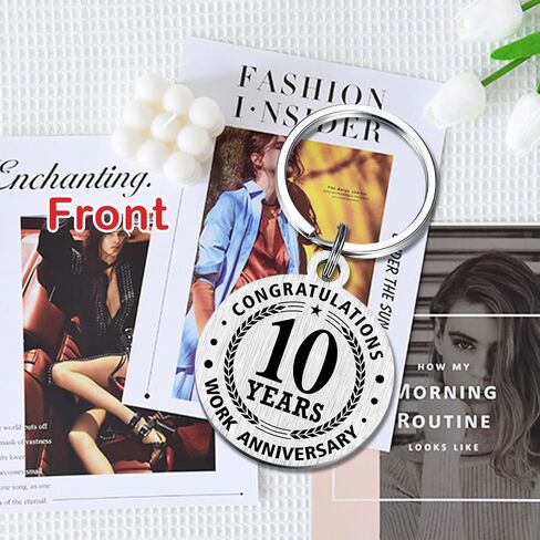 Emideary Happy Work Anniversary Keychain - 1 2 3 4 5 10 20 Years Work Anniversary Appreciation Gifts for Coworkers Colleges in Saudi Arabia