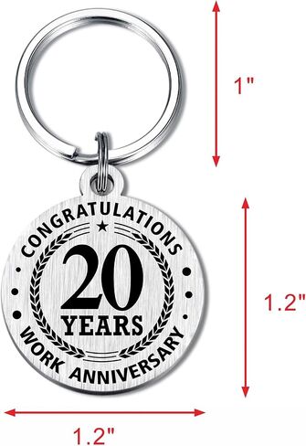 Emideary Happy Work Anniversary Keychain - 1 2 3 4 5 10 20 Years Work Anniversary Appreciation Gifts for Coworkers Colleges in Saudi Arabia