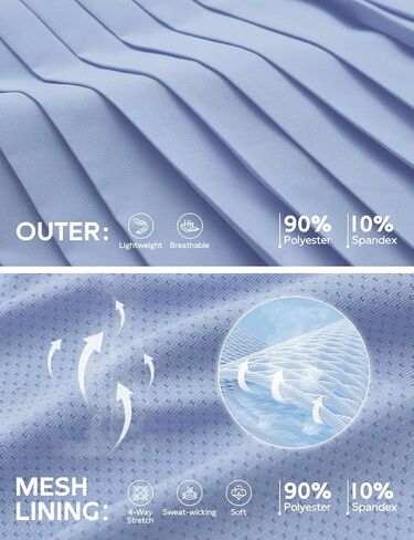 تنورة تنس نسائية مطوية من BALEAF مع شورت عالي الخصر وخفيف الوزن وتنانير رياضية للجولف وجيوب بسحاب in Kuwait