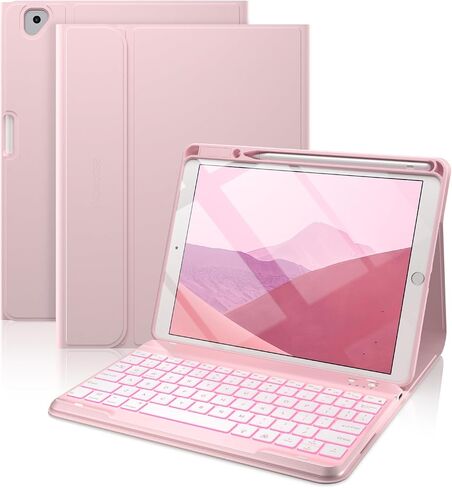 typecase Folio iPad 9th Generation Case with Keyboard 10.2 Inch - Backlit Detachable Slim Cover with Pencil Holder, Compatible with iPad 8th/7th Gen, Pro 10.5, Air 3rd Gen (Black) in Saudi Arabia