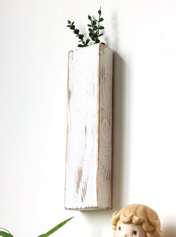 Wood Wall Planter Indoor, Farmhouse Wall Hanging Decor Pocket Planter Vase for Indoor Fake Plants Greenery,Dried Flowers, Wall Plant Holder (3, White) in Saudi Arabia